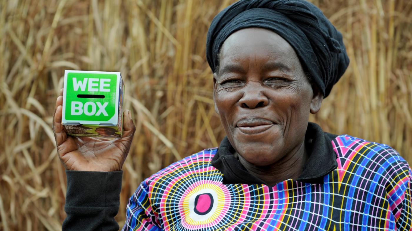 Catherine with WEE BOX Zambia 2022