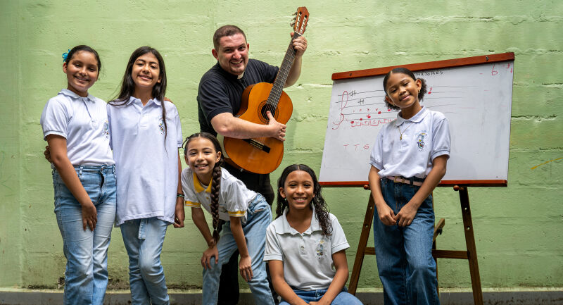 Fr Gonzalez and children